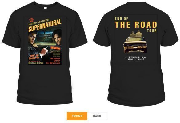 Supernatural End of the Road T-Shirt Font and Back