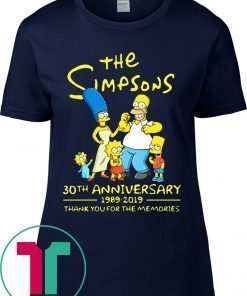 The simpsons-30th anniversary 1989-2019 thank you for memories t-shirts