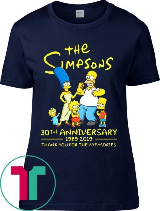 The simpsons-30th anniversary 1989-2019 thank you for memories t-shirts