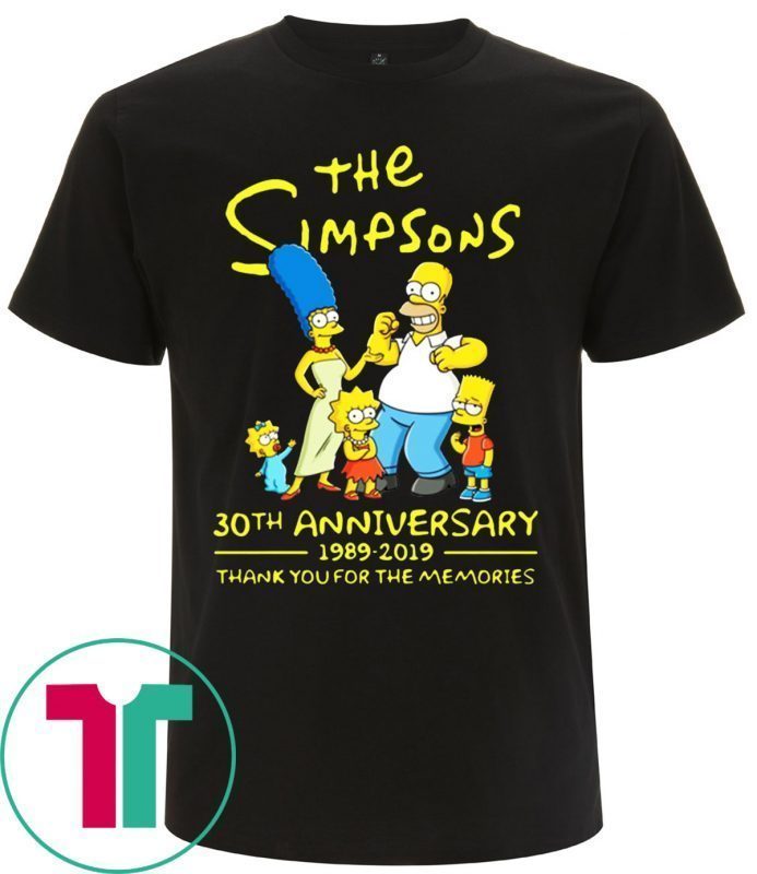 The simpsons-30th anniversary 1989-2019 thank you for memories t-shirts