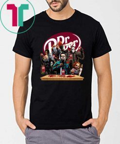 Horror Characters Drinking Dr Pepper T-shirt Funny Halloween Gift