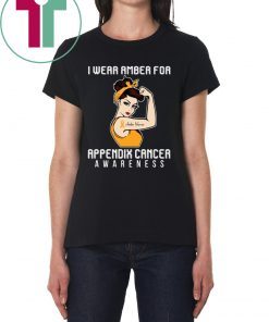 I Wear Amber For Appendix Cancer Awareness For Cancer Warrior Unisex T-Shirt