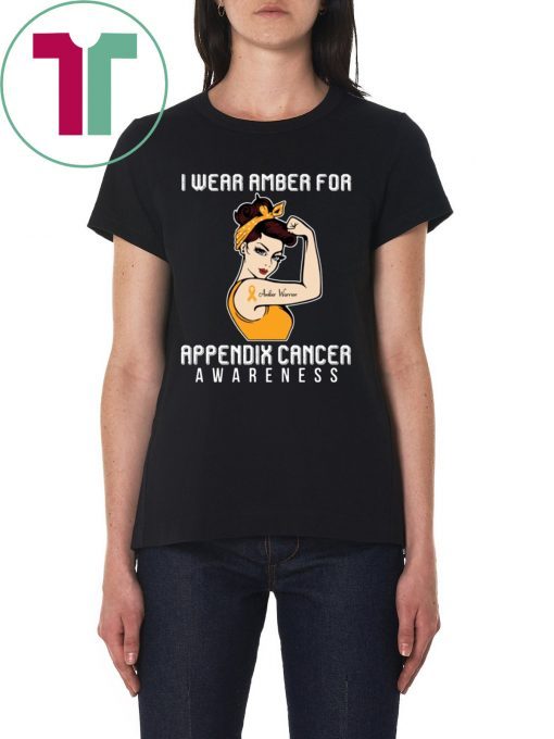 I Wear Amber For Appendix Cancer Awareness For Cancer Warrior Unisex T-Shirt