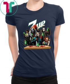 Horror Characters Drinking 7UP T-shirt Funny Halloween Gift