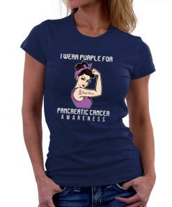 I Wear Purple For Pancreatic Cancer Awareness T-shirt For Cancer Warrior