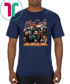 Horror Characters Drinking Mc Cafe Shirt Funny Halloween Gift