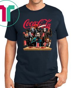 Horror Characters Drinking Coca Cola T-shirt Funny Halloween Gift Tee