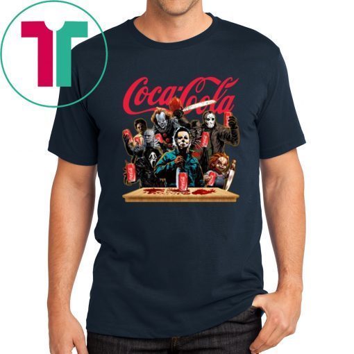 Horror Characters Drinking Coca Cola T-shirt Funny Halloween Gift Tee