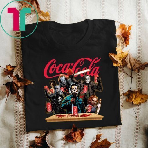 Horror Characters Drinking Coca Cola T-shirt Funny Halloween Gift Tee