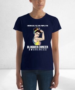 I Wear Blue Yellow Purple For Cancer Warrior For Bladder Cancer Awareness T-shirt