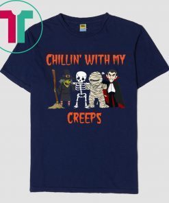 Chillin With My Creeps Vampire Skeleton 2019 T-Shirt