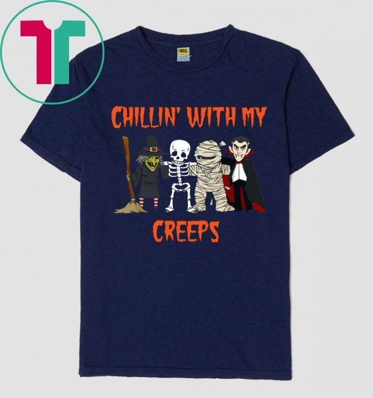 Chillin With My Creeps Vampire Skeleton 2019 T-Shirt