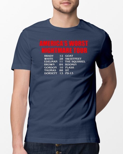 Bill’s Plan America’s Worst nightmare Tour Brady Goat White Sweetfeet Edelman The Squirrel 2019 T-Shirt