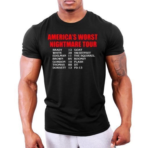 Bill’s Plan America’s Worst nightmare Tour Brady Goat White Sweetfeet Edelman The Squirrel 2019 T-Shirt