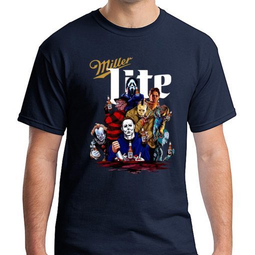 Halloween Horror Characters Drink Miller Lite Unisex T-Shirt