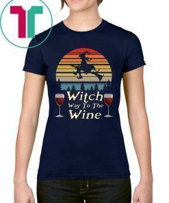 Halloween Witch Way To The Wine Vintage T-Shirt