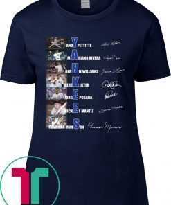Yankees Andy Pettitte Mariano Rivera Bernie Williams Signature T-Shirt
