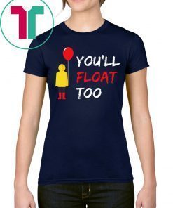 You'll Float Too Red Balloon Halloween Tee Shirt