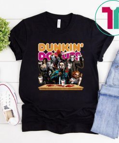 Horror Characters Drinking Dunkin Donuts Funny Halloween 2019 T-Shirt