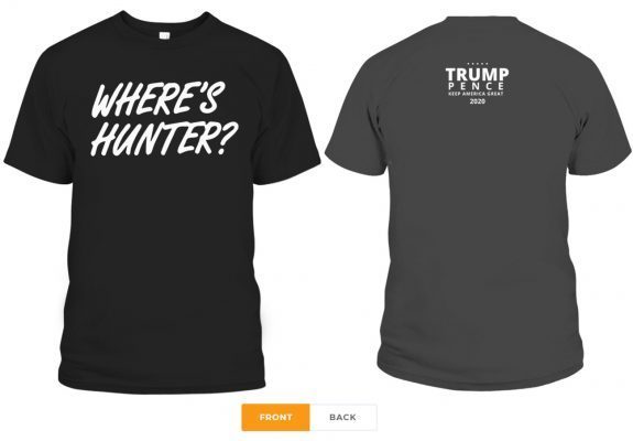 Font Back Trump Where Hunter Tee Shirt