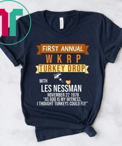 First Annual WKRP Turkey Drop Whit Les Nessman T-Shirt