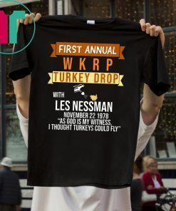 First Annual WKRP Turkey Drop Whit Les Nessman T-Shirt