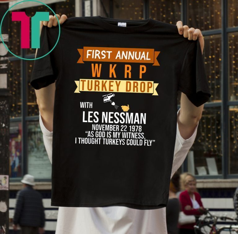 First Annual WKRP Turkey Drop Whit Les Nessman T-Shirt