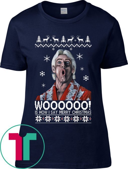 Green Ric Flair Woo Christmas Tee Shirt