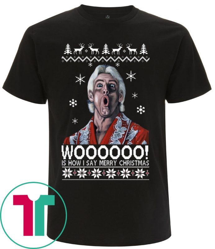 Green Ric Flair Woo Christmas Tee Shirt