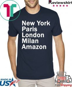 HEIDI KLUM - NEW YORK PARIS LONDON MILAN AMAZON BLACK T-SHIRTS