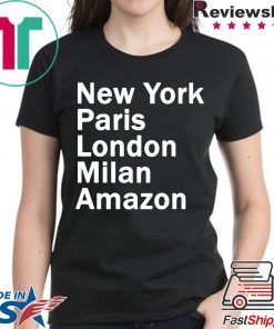 HEIDI KLUM - NEW YORK PARIS LONDON MILAN AMAZON BLACK T-SHIRTS