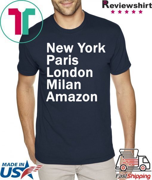 HEIDI KLUM - NEW YORK PARIS LONDON MILAN AMAZON BLACK T-SHIRTS