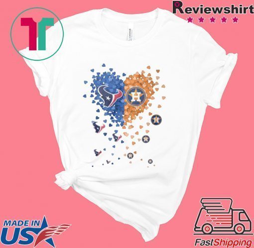 Heart butterfly love houston texans and houston astros shirt