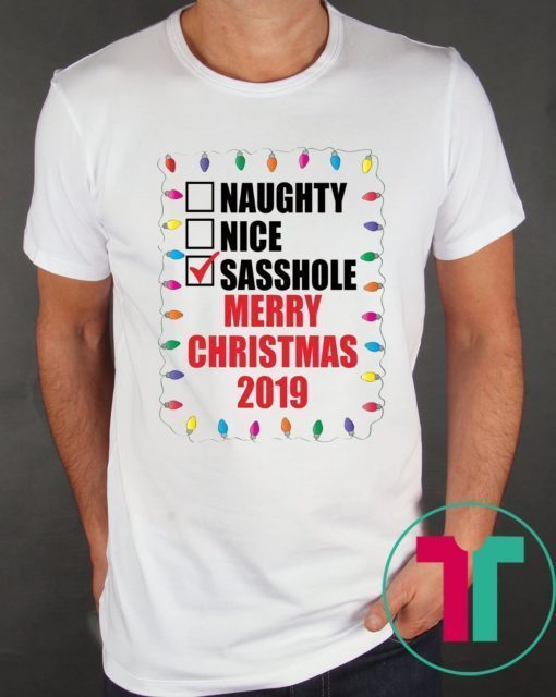 Naughty Nice Sasshole Merry Christmas 2020 Tee Shirt