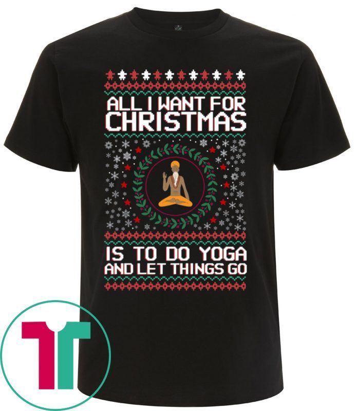 Santa Claus All I Want For Christmas Is To Do Yoga And Let Things Go Tee Shirt