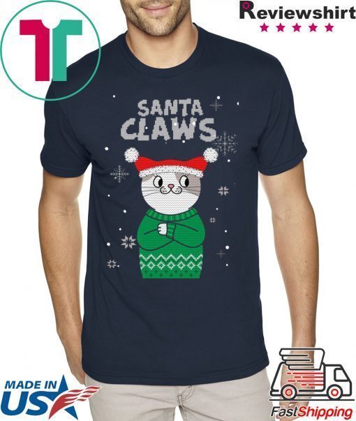 Santa Claws Cat Ugly Christmas Gift Shirt