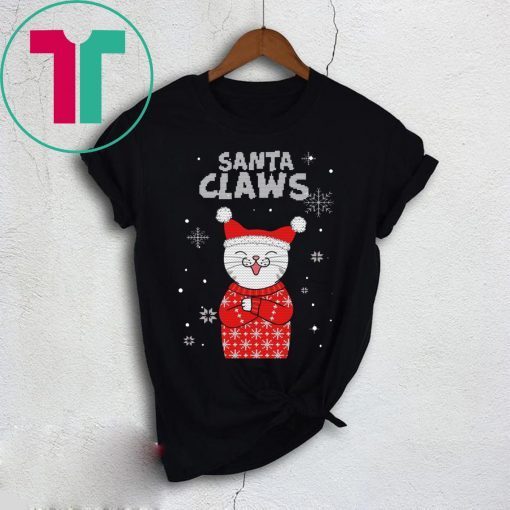 Santa Claws Cute Cat Ugly Christmas Tee Shirt