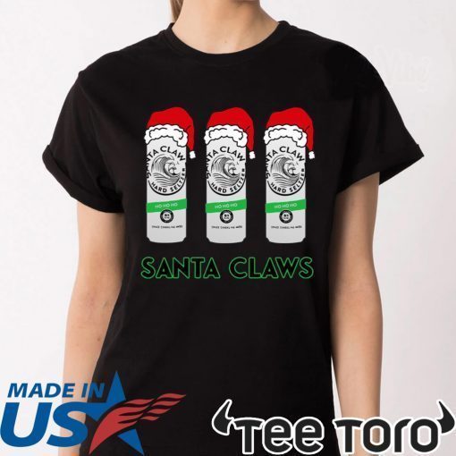 Santa Claws White Claw Christmas Tee Shirt