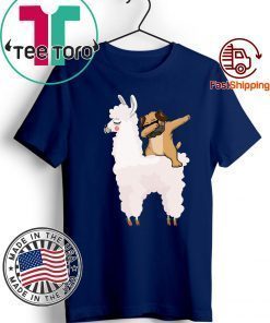 Pug Dabbing Rides Llama Ugly Christmas Tee Shirt