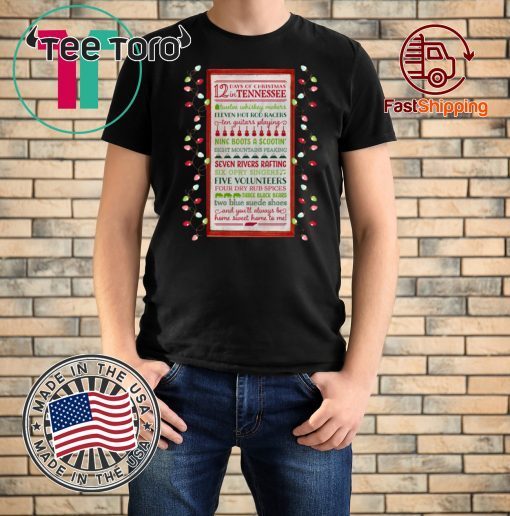 Tennessee 12 Days of Christmas Wooden Wall 2019 T-Shirt