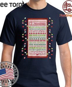 Tennessee 12 Days of Christmas Wooden Wall 2019 T-Shirt