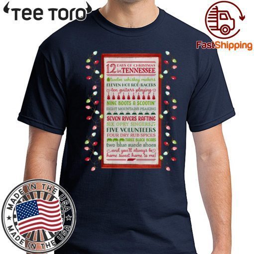 Tennessee 12 Days of Christmas Wooden Wall 2019 T-Shirt