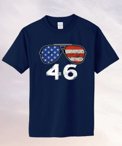46 Joe Biden 2024 American President Funny Sunglasses Flag 2021 T-Shirt