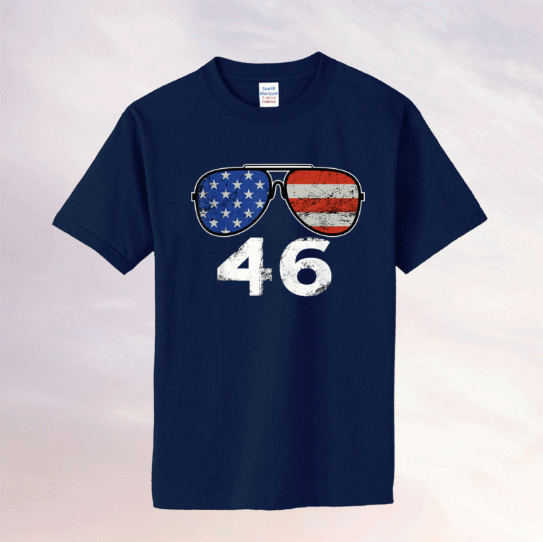 46 Joe Biden 2024 American President Funny Sunglasses Flag 2021 T-Shirt