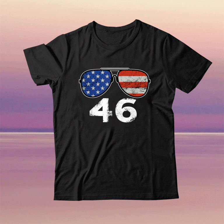 46 Joe Biden 2024 American President Funny Sunglasses Flag 2021 T-Shirt