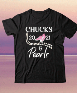 Chucks And Pearls Funny Teacher Women Girls Tee Shirt