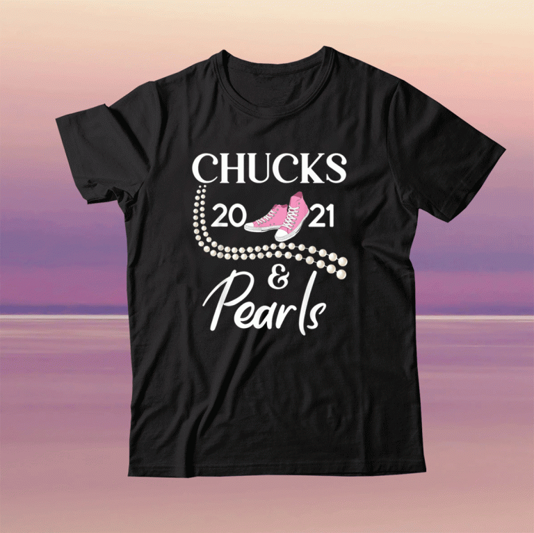 Chucks And Pearls Funny Teacher Women Girls Tee Shirt