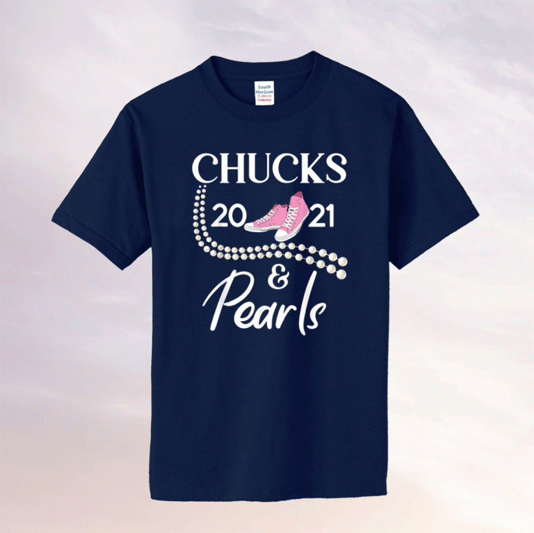Chucks And Pearls Funny Teacher Women Girls Tee Shirt