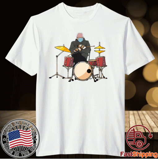 Funny Bernie Sanders Drum Mittens Sitting Inauguration Meme Tee Shirt