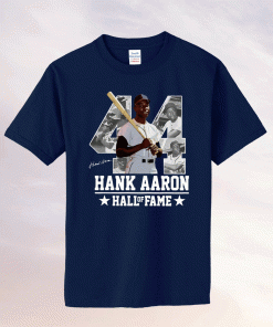 Hank Aaron 44 HOF Milwaukee-Atlanta Baseball Jersey Hammer Aaron Tee Shirt